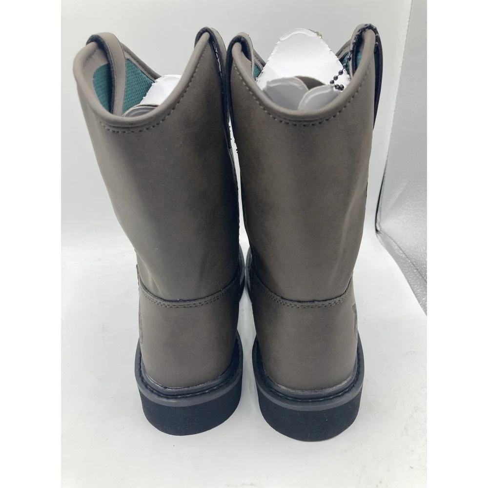 Georgia Boot Wellington Brown Pull On Work Leather Boots G099 Size 1.5M Kids 7